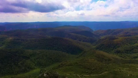 Drone flight over the blue mountains, Sydney, New South Wales, Australia Stock Footage 262942427
