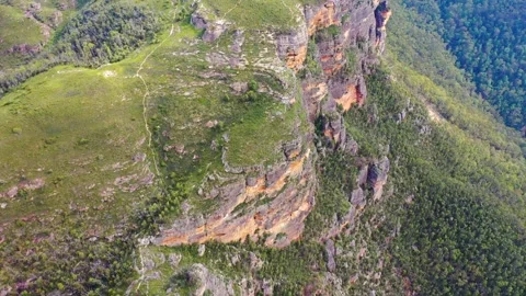 Drone flight over the blue mountains, Sydney, New South Wales, Australia Stock Footage 262942927