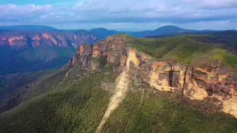 Drone flight over the blue mountains, Sydney, New South Wales, Australia Stock Footage 262942930