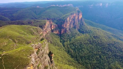 Drone flight over the blue mountains, Sydney, New South Wales, Australia Stock Footage 262943466