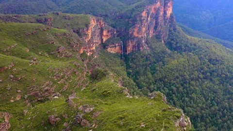 Drone flight over the blue mountains, Sydney, New South Wales, Australia Stock Footage 262953135