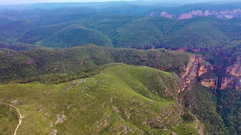Drone flight over the blue mountains, Sydney, New South Wales, Australia Stock Footage 262953444