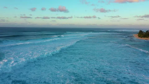 Drone flight over blue sea Stock Footage 137487145