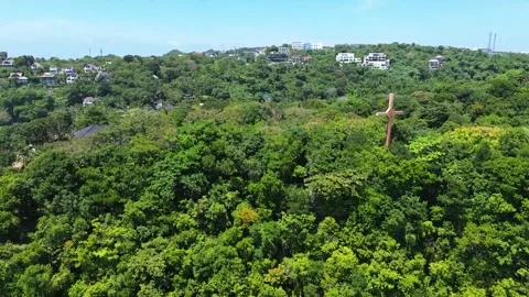 Drone flight over Boracay beach crystal clear water tropical island Philippi Stock Footage 333582419
