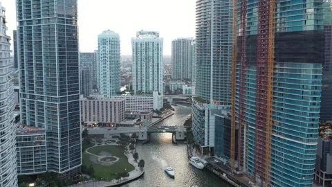 Drone flight over Brickell Point, Miami, Florida 1 Video stock 246776562