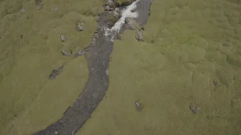 Drone flight over a canyon in Iceland. LOG, long shot Stock Footage 201658287