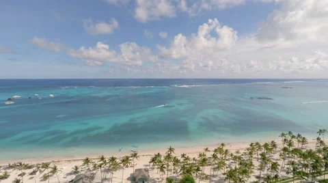 Drone flight over caribbean tropical beach Stock Footage 47138286