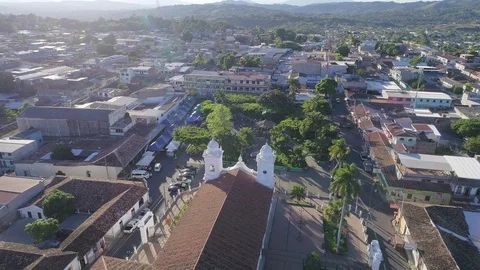 Drone flight over the central park and principal streets Stock Footage 101450780