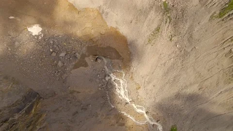 The drone flight over Chaladi glacier, Mestia, Svaneti, Georgia Video stock 214331793