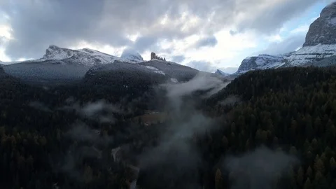 Drone flight over Cinque Torri Dolomites 스톡 동영상 104059184