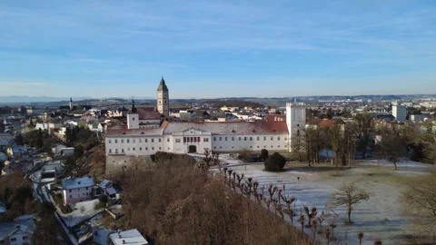 Drone flight over the city of enns Stock Footage 325486231