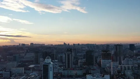 Drone flight over the city Stock Footage 170323010