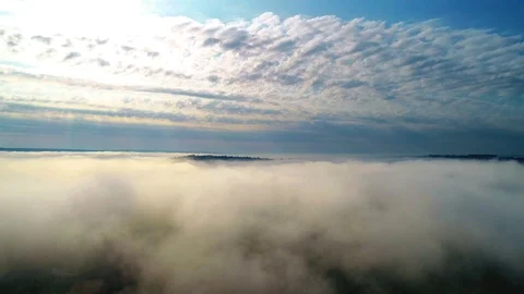 Drone Flight over clouds Stock Footage 95500021