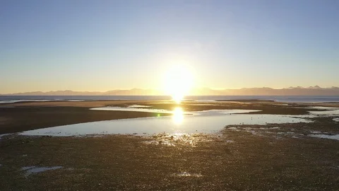 Drone flight over the coast of Ruby Bay New Zealand Video stock 106556814