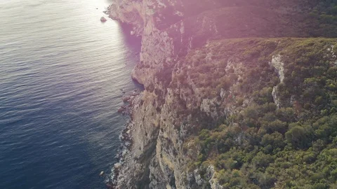 Drone flight over the coastline Stock-Footage 98424195