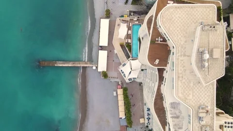 Drone flight over the coastline of Yalta, Crimea. Stock Footage 254334258