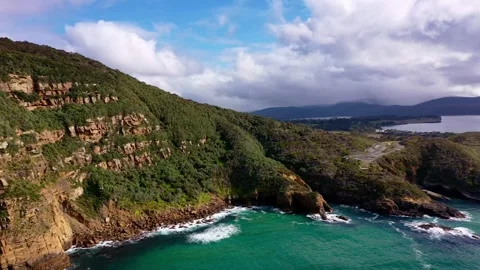Drone flight over Crowdy Bay National Park, in New South Wales, Australia Stock Footage 262943903