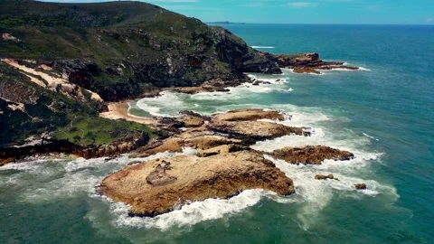 Drone flight over Crowdy Bay National Park, in New South Wales, Australia Stock Footage 262943938