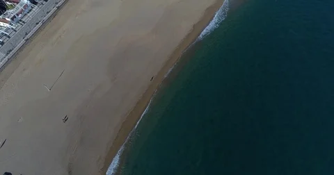 Drone flight over a deserted beach Stock Footage 85356861