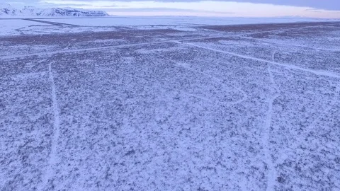 Drone flight over deserted landscape in Artic. Stock Footage 82904528