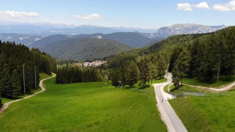 Drone flight over Dolomite mountains Stock Footage 112332610