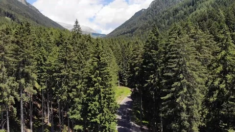 Drone flight over Dolomite mountains Stock Footage 112332780