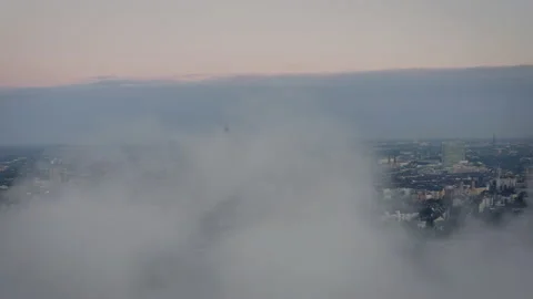Drone flight over duesseldorf clouds Video stock 230906103