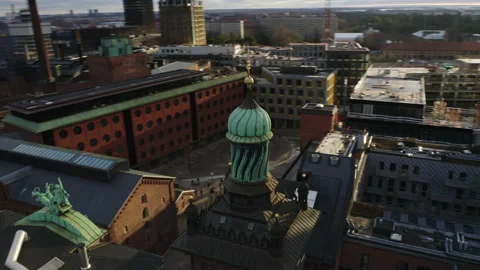 Drone Flight Over The Elephant Tower And Carlsberg 스톡 동영상 148157374