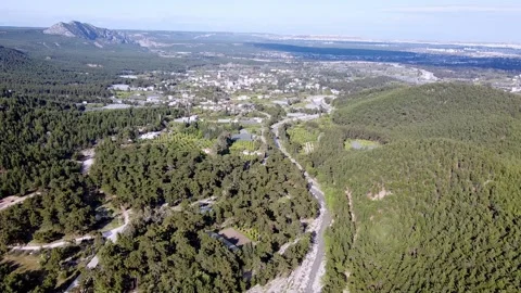 Drone flight over an emerald mountain lake Stock Footage 153066757