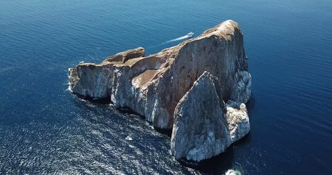 Drone flight over famous Kicker Rock, Galapagos Islands, Ecuador Stock Footage 97603958