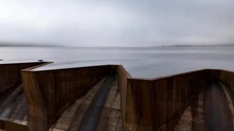Drone flight over famous Midmar Dam floodgates in Midlands of Howick, KZN Stock Footage 332517680