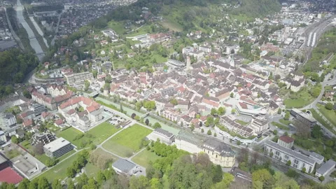 Drone flight over Feldkirch. Austria Stock Footage 265078376