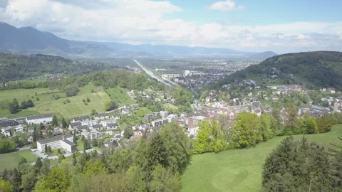Drone flight over Feldkirch Stock Footage 265077349