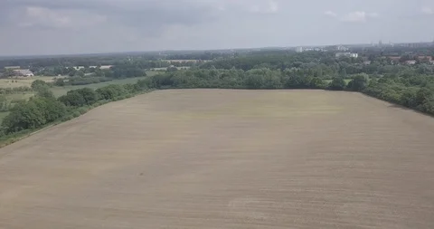 DRONE FLIGHT OVER FIELD AND CRASHES Stock Footage 112257840