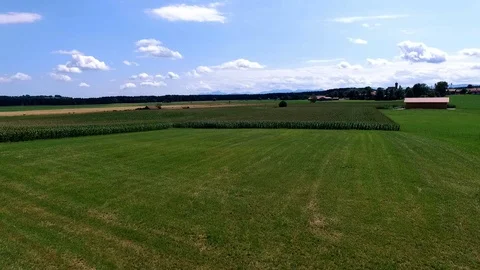 A drone flight over a field in Bavaria Germany Stock Footage 87775059