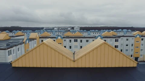 Drone Flight Over Flats Of Aarhus Stock Footage 133446994