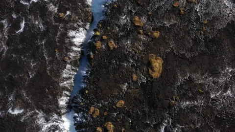 Drone Flight Over The Flowing Waters Of A Blue River Video stock 231242411