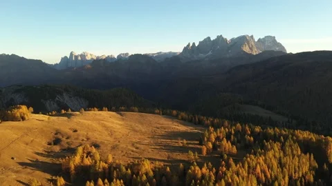 Drone flight over Fuchiade valley in Italian Dolomites countryside Stock Footage 167217119