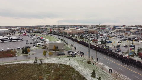 Drone Flight Over Funeral Procession For Killed Police Officer Andrew Hong Vidéo 229619895