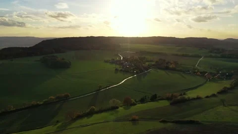 Drone flight over Germany landscape Vídeos de archivo 144384490