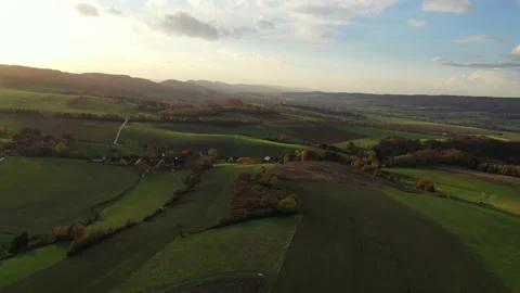 Drone flight over Germany landscape Видео 144384659