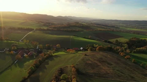 Drone flight over Germany landscape Stock Footage 144384706
