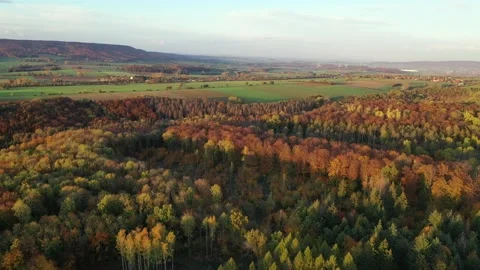 Drone flight over Germany landscape Видео 144384927