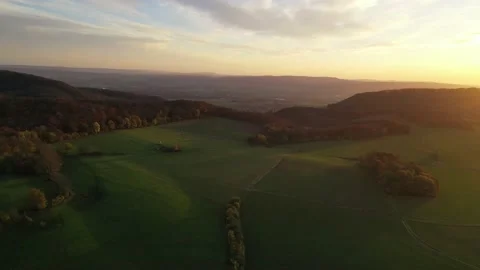 Drone flight over Germany landscape Видео 144385018