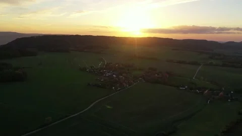 Drone flight over Germany landscape Видео 144385072