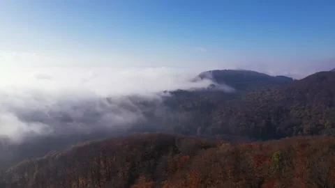 Drone flight over Germany landscape, Hohenstein Stockbeeldmateriaal 144385410