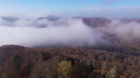 Drone flight over Germany landscape, Hohenstein Vidéo 144385540