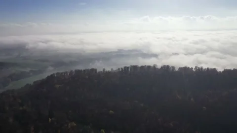 Drone flight over Germany landscape, Hohenstein Видео 144385853