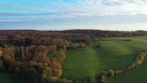 Drone flight over Germany landscape Видео 144386093