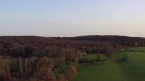 Drone flight over Germany landscape Видео 144386874
